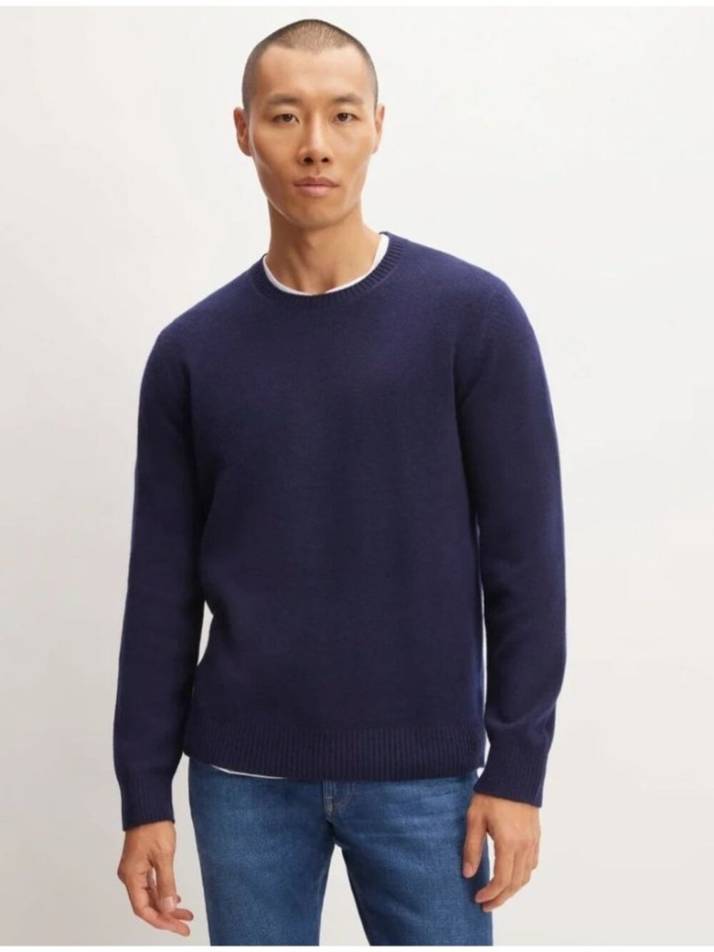 Everlane The Premium Merino Crew Neck Sweater Men's Size XS in Navy Blue NWT!